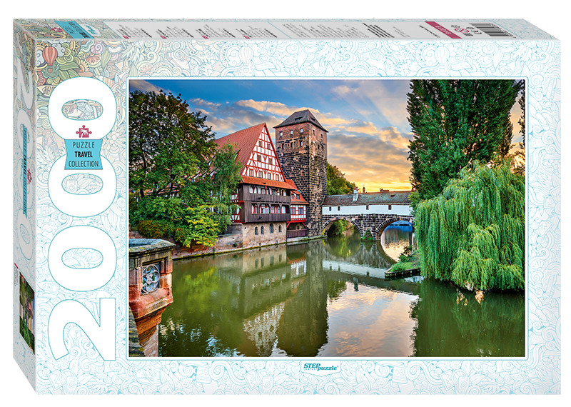 Dėlionė Puzzle 2000 "Budelio tiltas Niurberge" / 2000 Puzzle Germany. Hangman’s Bridge  in Nuremberg