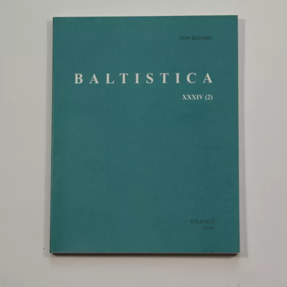 Baltistica XXXIV(2) - Bonifacas Stundžia, knyga