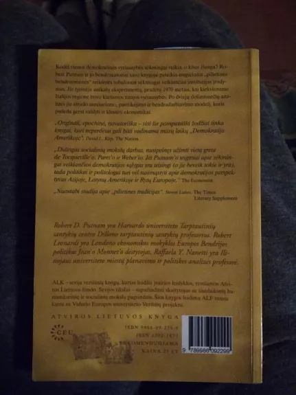 Kad demokratija veiktų - Robert D. Putnam, knyga 1