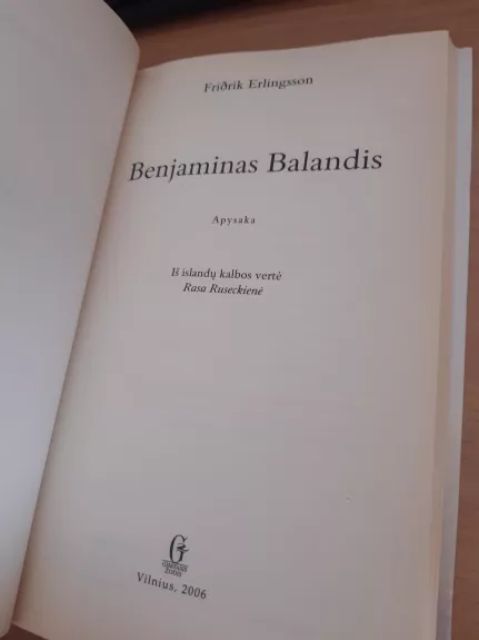 Benjaminas Balandis - Fridrik Erlingsson, knyga 1