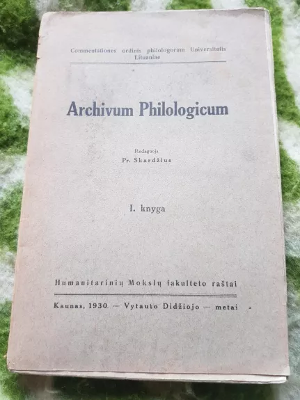 Archivum philologicum (I)