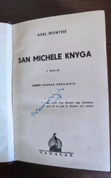 San Michele knyga I ir II dalys