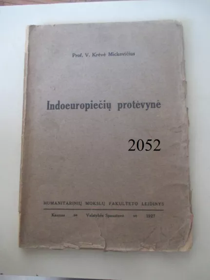 Indoeuropiečių protėvynė - Vincas Krėvė, knyga 1