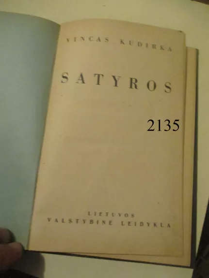 Satyros,1941 - Vincas Kudirka, knyga 1