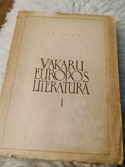 Vakarų Europos Literatūra I tomas