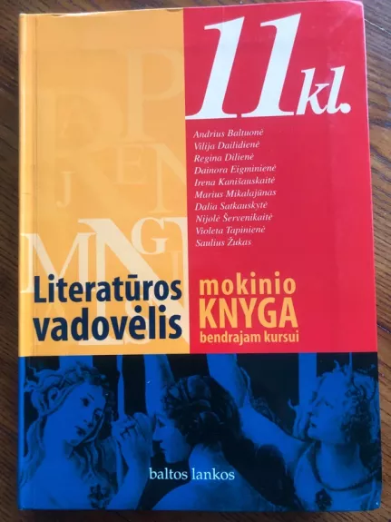 Literatūros vadovėlis 11 kl. (2 dalis): mokinio knyga