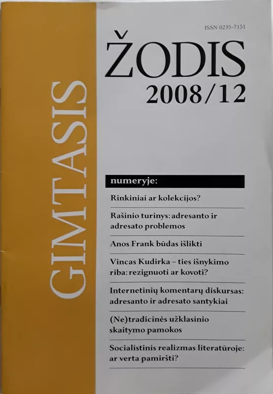 Gimtasis žodis 2008m / Nr.12 - Autorių Kolektyvas, knyga 3