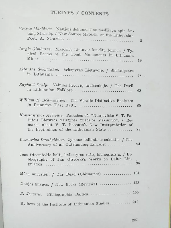 Lituanistikos darbai I (1966) - Autorių Kolektyvas, knyga 3