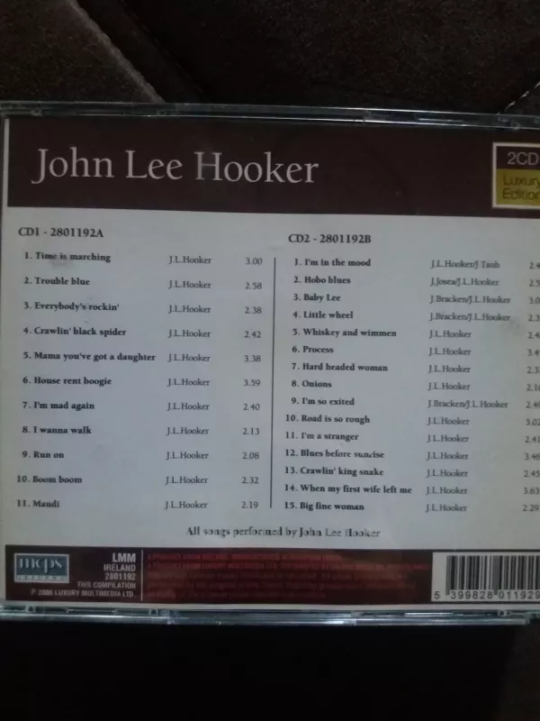 I am in the Mood/Hodo Blues/Whiskey and Wimmen/Road is so Rough - John Lee Hooker, plokštelė 3