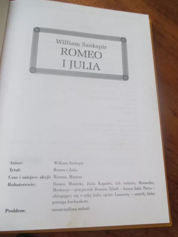 Romeo i Julia - William Szekspir, knyga 3