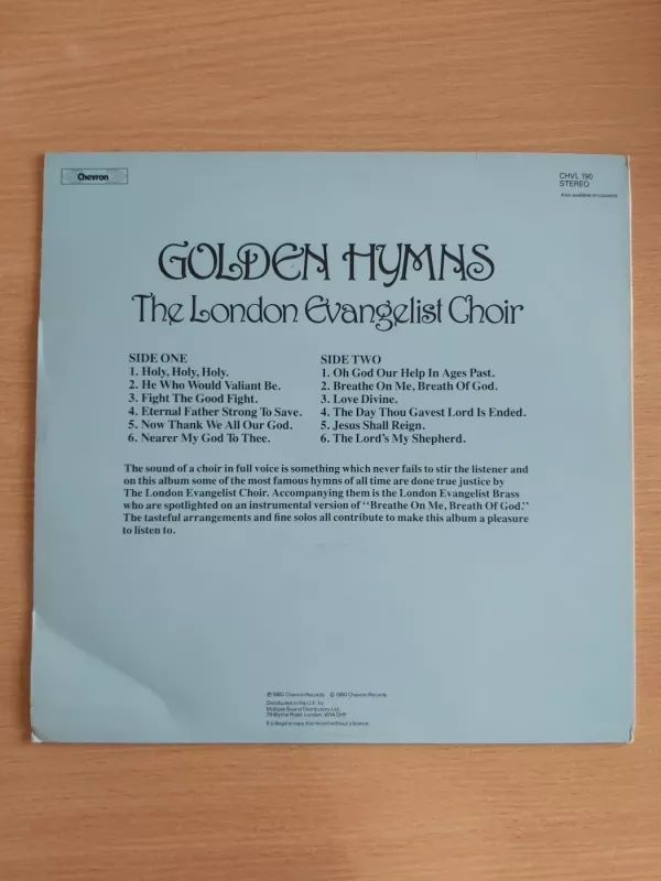 Golden Hymns - The London Evangelist Choir, plokštelė 3