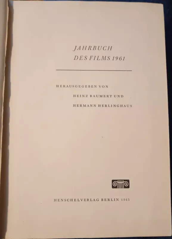 Jahr Buch des Films 1961 - Baumert Heinz, knyga 3