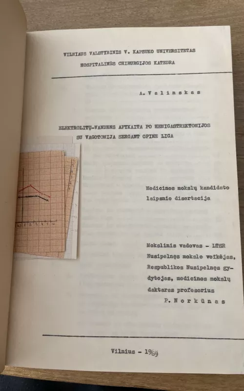 Daktaro Algimanto Valinsko 1969 disertacija - Algimantas Valinskas, knyga 2