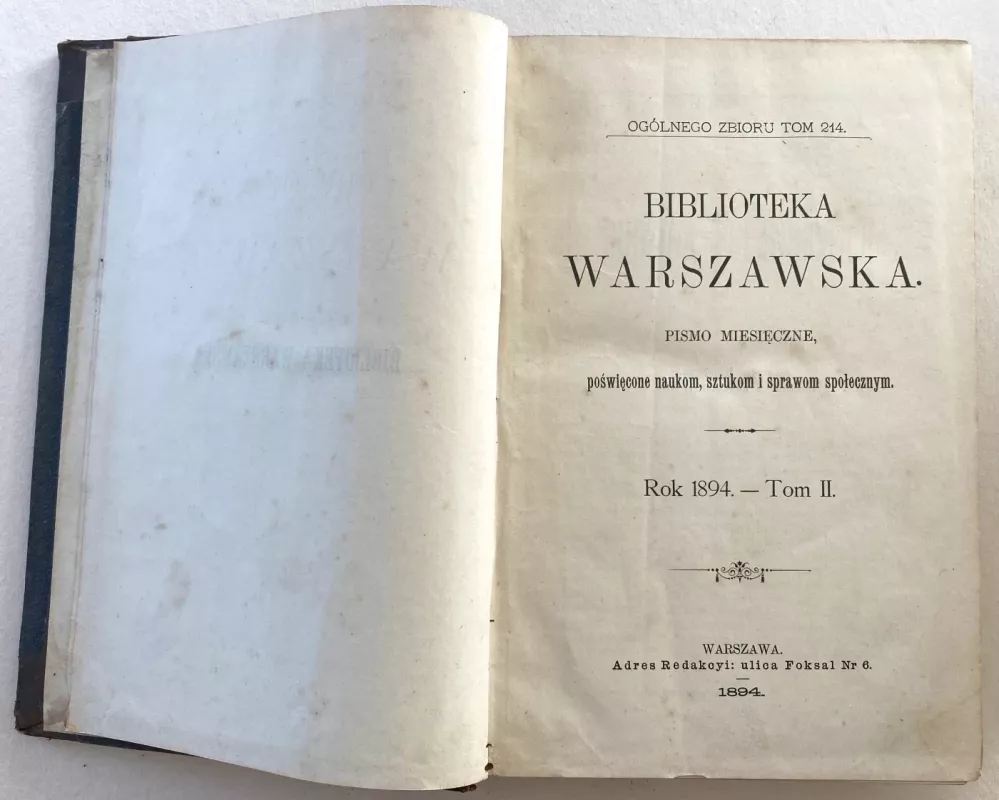 Biblioteka Warszawska – Rok 1894 Tom II - Autorių Kolektyvas, knyga 4