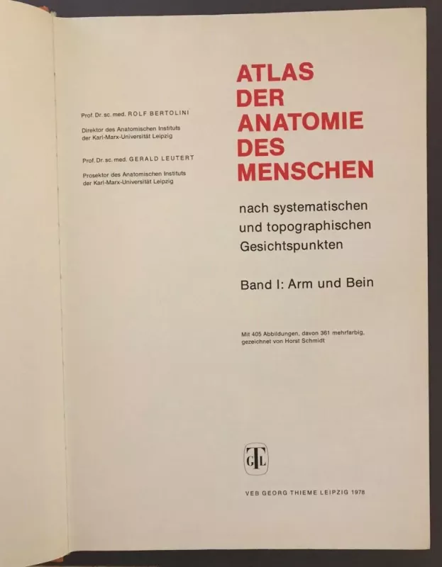 Atlas der Anatomie des Menschen Band 1 - Bertolini/Leutert, knyga 3