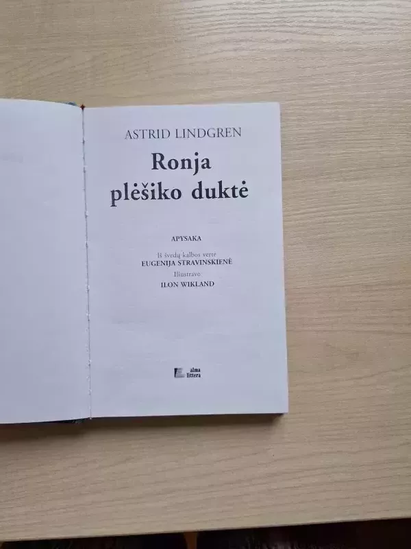 Ronja plėšiko dukra - Astrid Lindgren, knyga 4