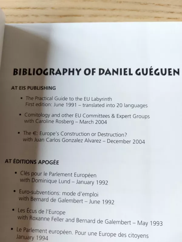 The New Practical Guide To The EU Labyrinth - Daniel Guéguen, knyga 4