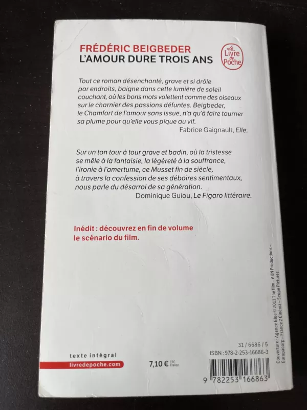 L'amour dure trois ans - Frederic Beigbeder, knyga 2