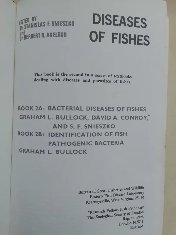 Diseases of fishes - Stanislas F. Snieszko, Herbert Axelrod, knyga 3