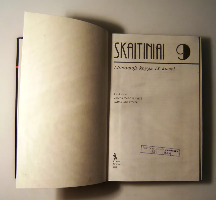 Skaitiniai 9 kl. - V. Zaborskaitė, knyga 5