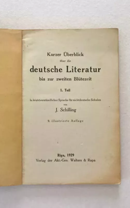 Kurzer-Überblick über die deutsche Literatur. 1. Tel - J. Schilling, knyga 3