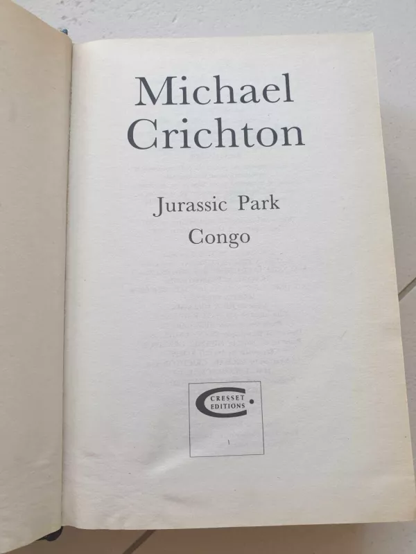 Jurassic Park and Kongo - Michael Crichton, knyga 3