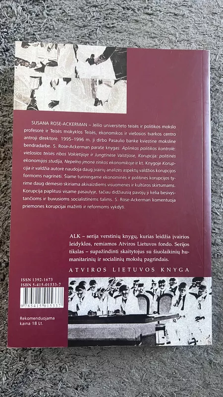 Korupcija ir valdžia: priežastys, padariniai ir reforma - Susan Rose Ackerman, knyga 3