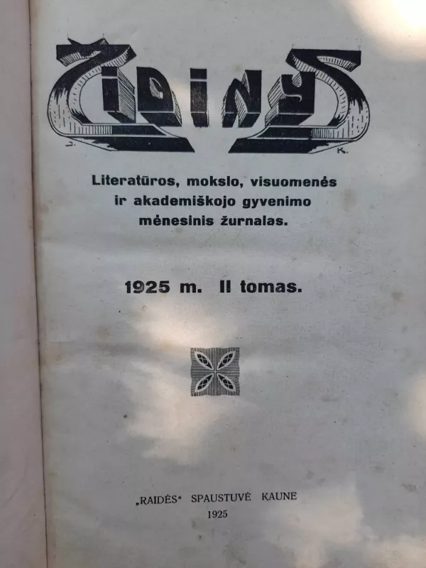 Židinys 1925 m. II tomas. Literatūros, mokslo, visuomenės ir akademiškojo gyvenimo mėnesinis žurnalas - Daug autorių, knyga 2