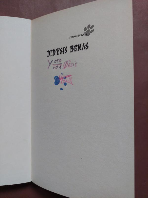 Didysis Benas - Jenny Dale, knyga 4