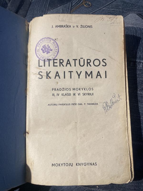 Literatūros skaitymai pradžios mokyklos III, IV ir VI skyriui. - J. Ambraška, V. Žilionis, knyga 3