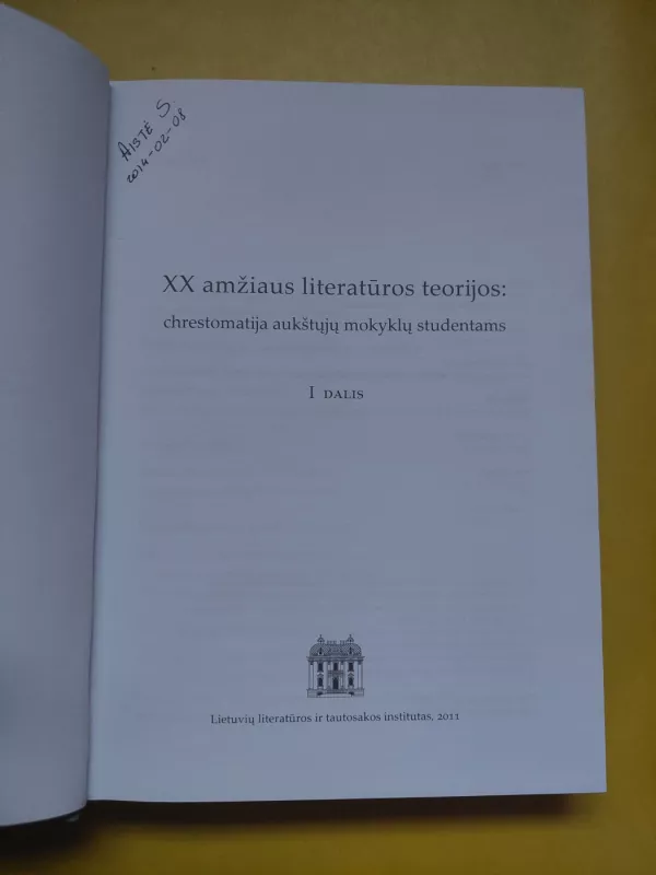 XX amžiaus literatūros teorijos. I dalis - A. Jurgutienė, knyga 4