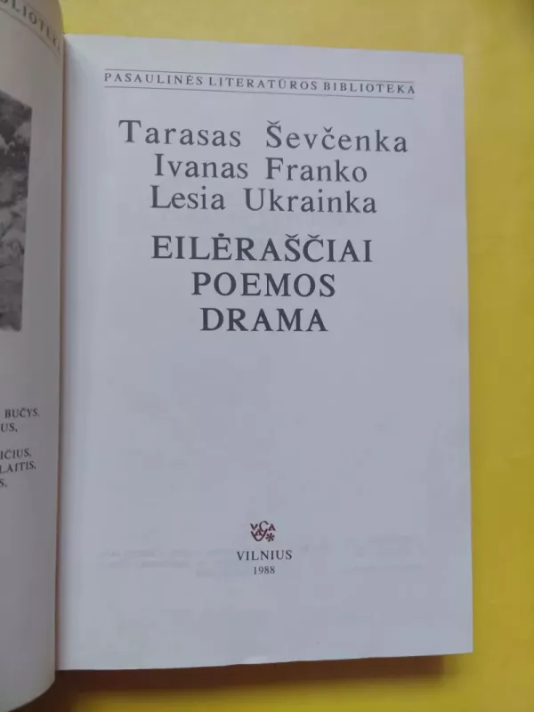 Eilėraščiai. Poemos. Dramos - T. Ševčenka, I.  Franko, L.  Ukrainka, knyga 3