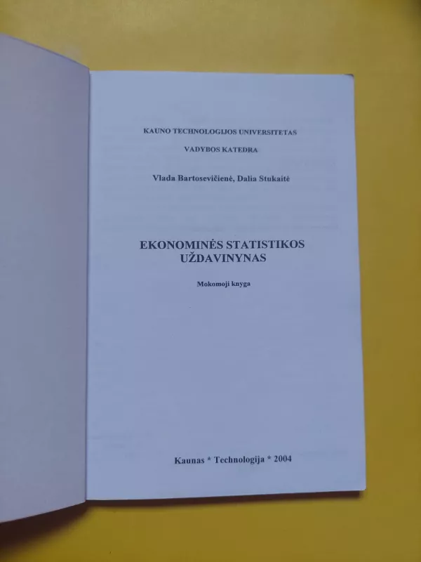 Ekonominės statistikos uždavinynas - Vladislava Bartosevičienė, knyga 5