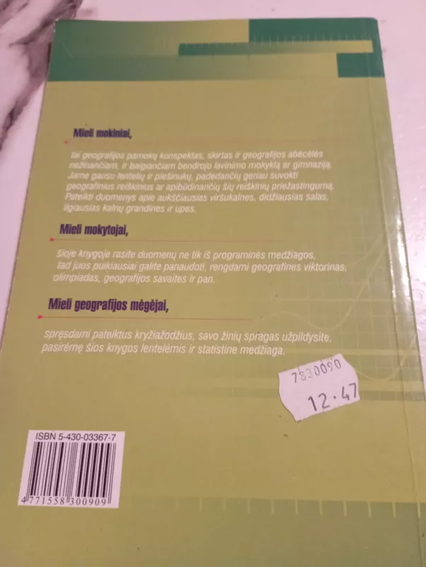 Geografijos lentelės, grafikai - Sigita Dijokienė, knyga 3