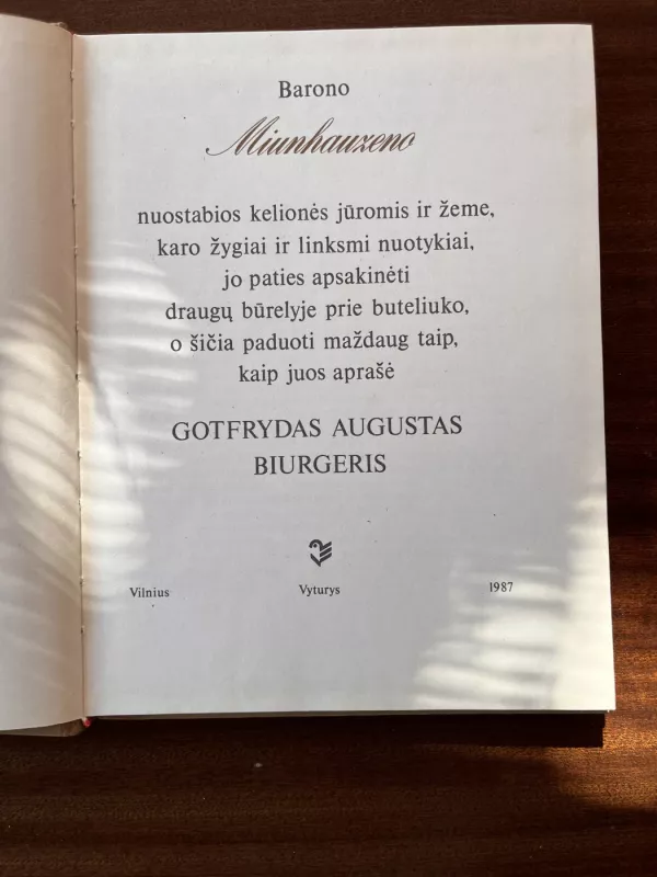 Baronas Miunhauzenas - Gotfrydas Augustas Biurgeris, knyga 5