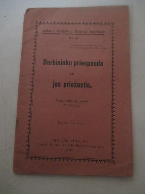 Darbininku priespauda ir jos priežastis - B. Žvalgas, knyga 3