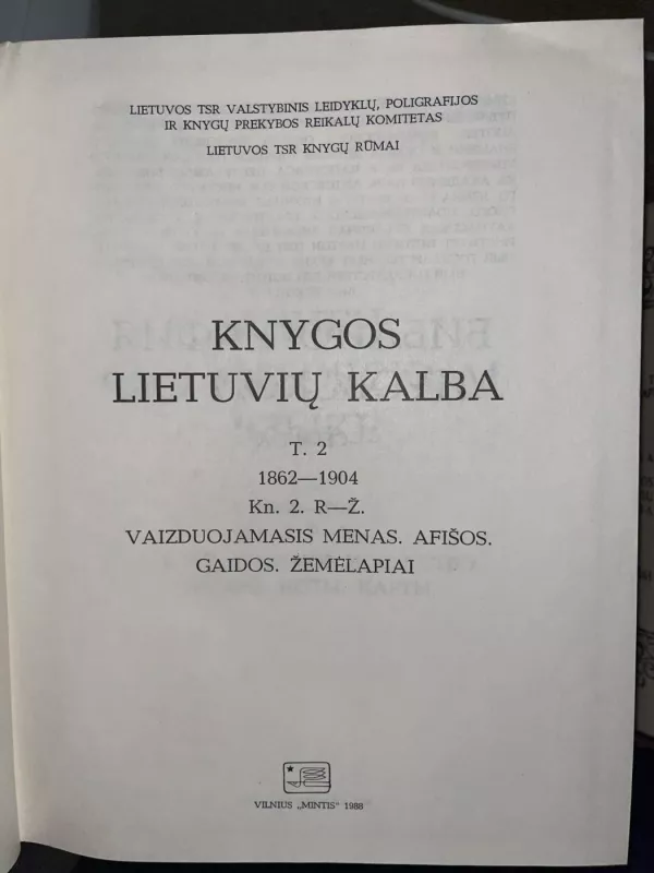 Lietuvos TSR bibliografija(1862_1904),2 knyga - Autorių Kolektyvas, knyga 2