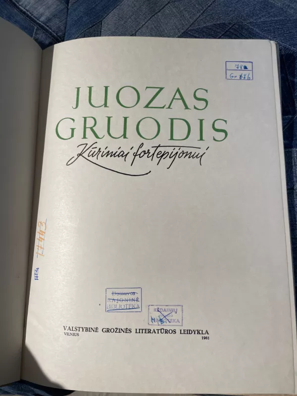 KŪRINIAI FORTEPIJONUI - J. Gruodis, knyga 3