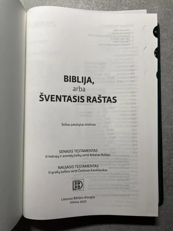 Biblija (2022) - Lietuvos Biblijos Draugija, Česlovas Kavaliauskas, Antanas Rubšys, knyga 5