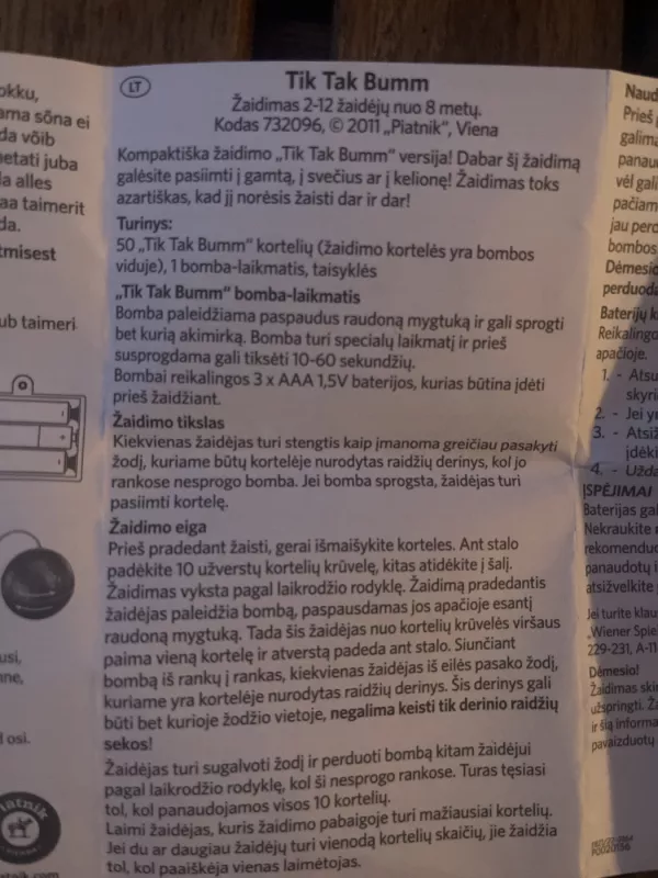 Tik Tak Bumm - , stalo žaidimas 5