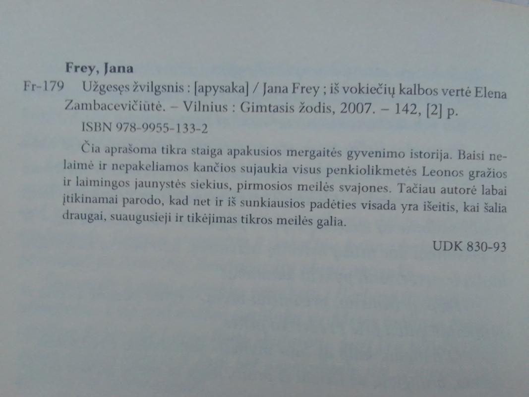 Užgesęs žvilgsnis - Jana Frey, knyga 4