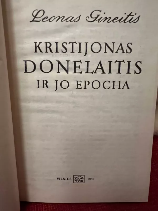 Kristijonas Donelaitis ir jo epocha - Leonas Gineitis, knyga 3