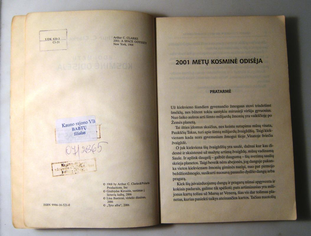 2001 metų kosminė odisėja - Arthur C. Clarke, knyga 6