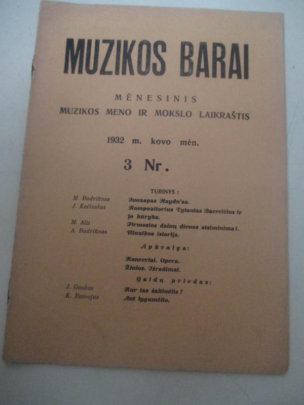 Muzikos barai, 1932 m., Nr. 3 - Autorių kolektyas, knyga 3