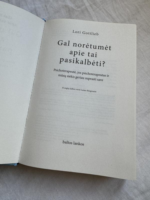 Gal norėtumėt apie tai pasikalbėti? - Lori Gottlieb, knyga 3