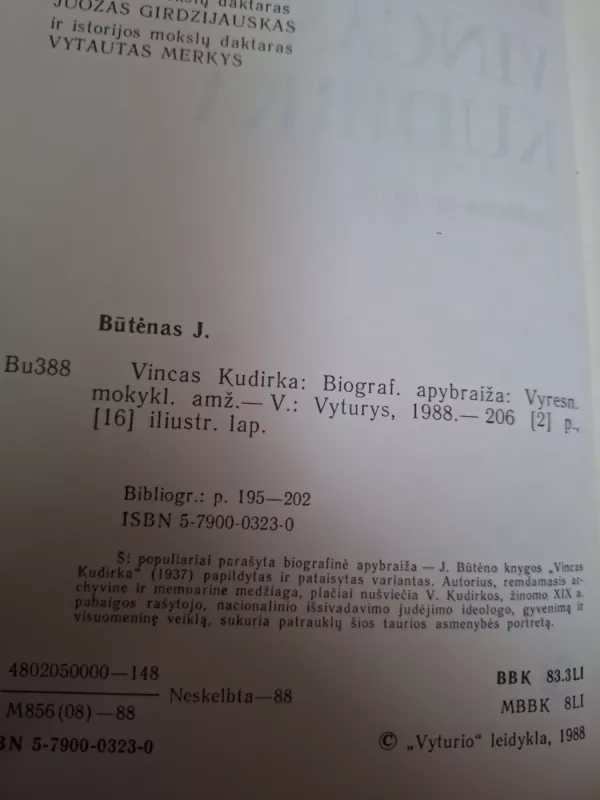 Vincas Kudirka - Julius Būtėnas, knyga 3