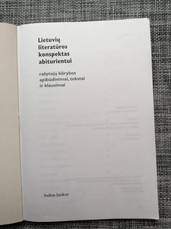 Lietuvių literatūros konspektas abiturientui 2004 - Nijolė Šervenikaitė, knyga 3