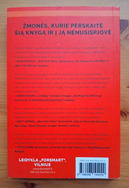 Subtilus menas nekrušti sau (ir kitiems) proto - Mark Manson, knyga 3