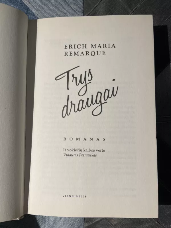 Trys draugai - Erich Maria Remarque, knyga 3