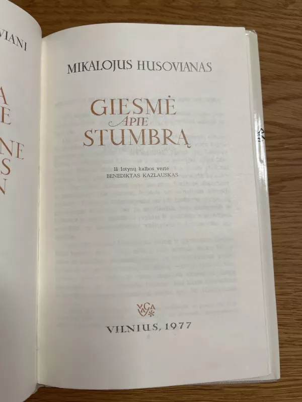 Giesmė apie stumbrą - Mikalojus Husovianas, knyga 3